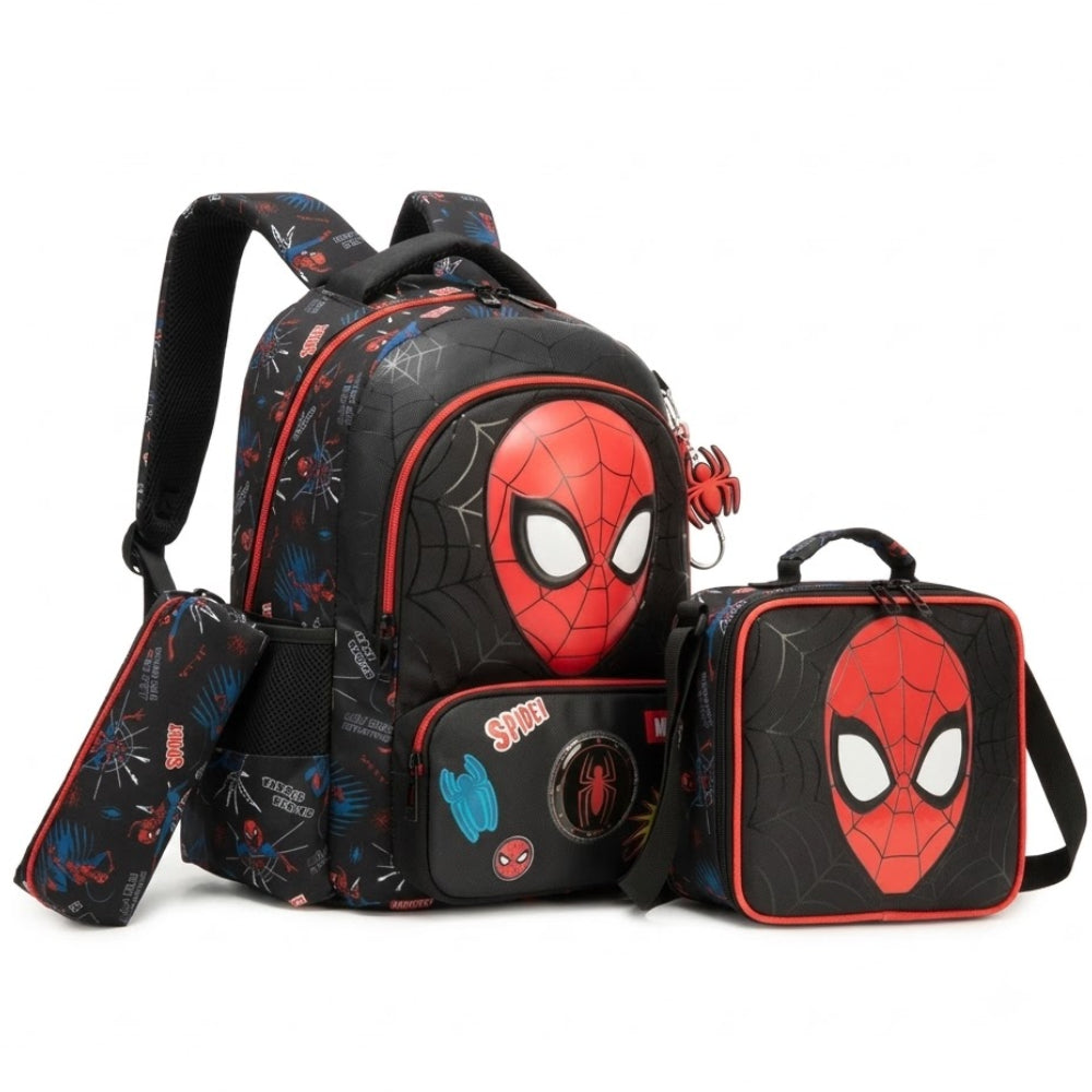 Spider-Man 3D Kids’ Backpack Set With Lunch Bag & Pencil Case – 17 Inch