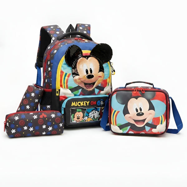 Mickey Mouse Kids’ Backpack Bag Set With Lunch Bag & Pencil Case – 17 Inch
