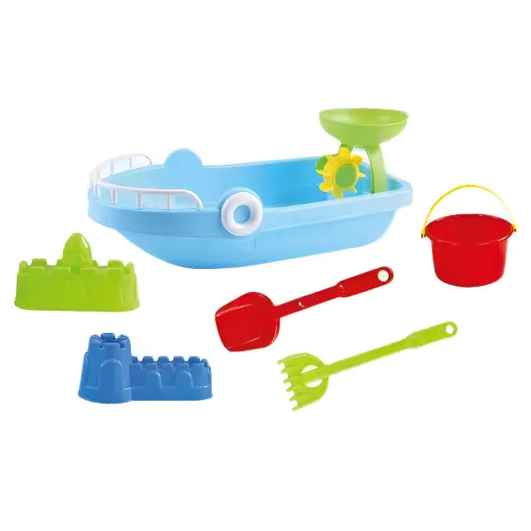 Kids Boat-Shaped Beach & Sand Play Set – 7-Piece Toy Set Assorted Colors