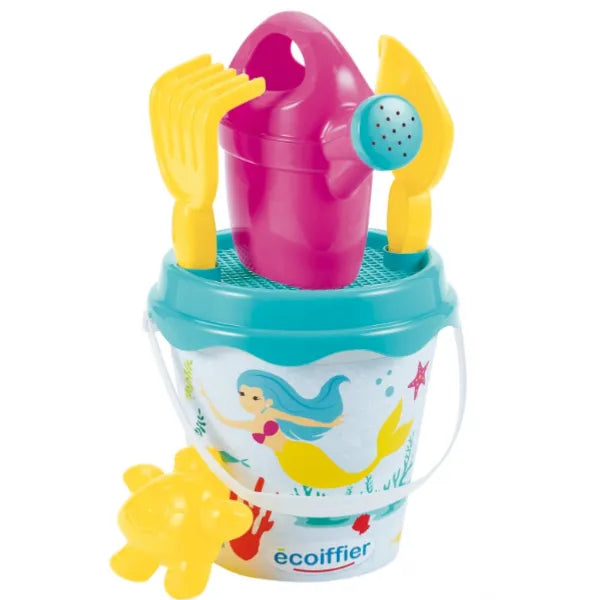 Ecoiffier 17 cm Mermaid IML Beach Bucket with Accessories