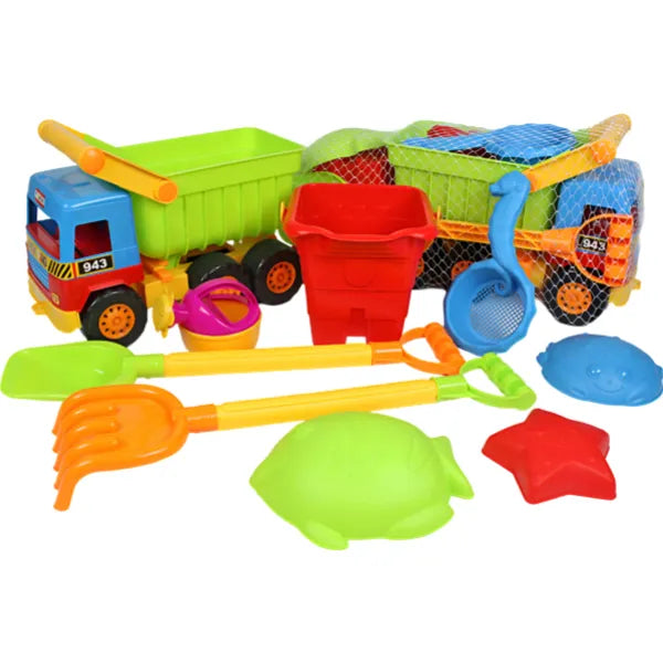 Truck Beach Activity Toy Play Set For Kids-10 Pieces Set
