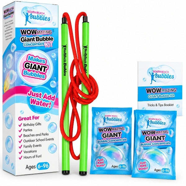WOWMAZING Giant Bubble Maker Kit Ð Wands & Bubble Concentrate