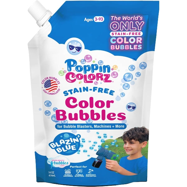 PoppinColorz BlazinÕ Blue Color Bubbles Refill Pouch Ð 14 oz