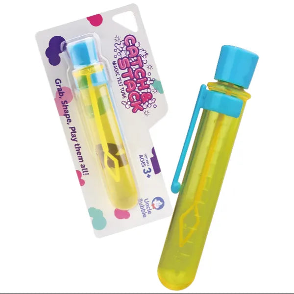 Uncle Bubble Catch & Stack 20ml Tube Blow A Cloud Of Pearl Sized Bubbles That You Can Catch And Stack.