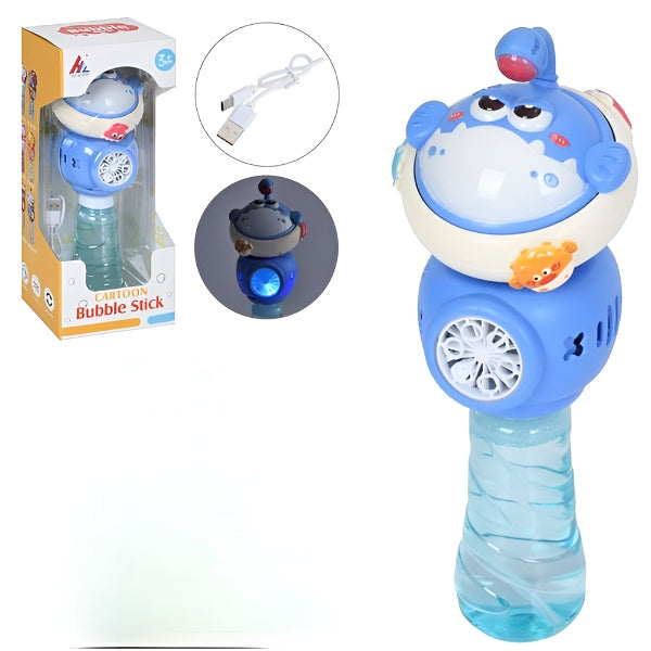 Kids Rechargeable Cartoon Bubble Wand - Blue