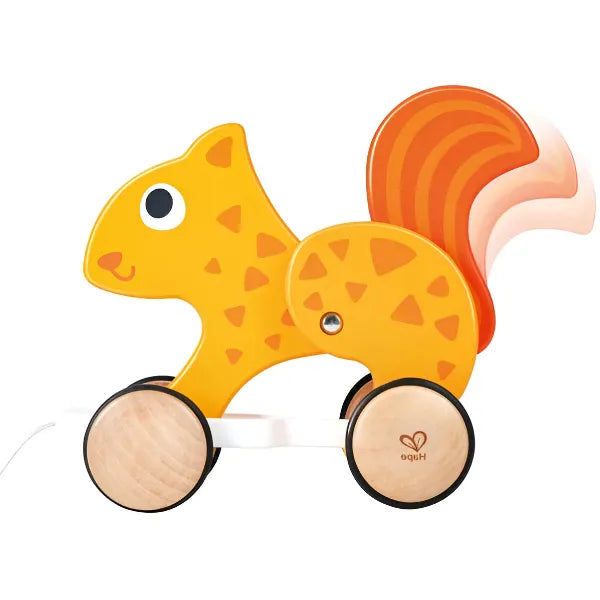 Hape Push And Pull Squirrel Wooden Pull Along Toy For Kids