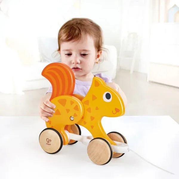 Hape Push And Pull Squirrel Wooden Pull Along Toy For Kids alternate