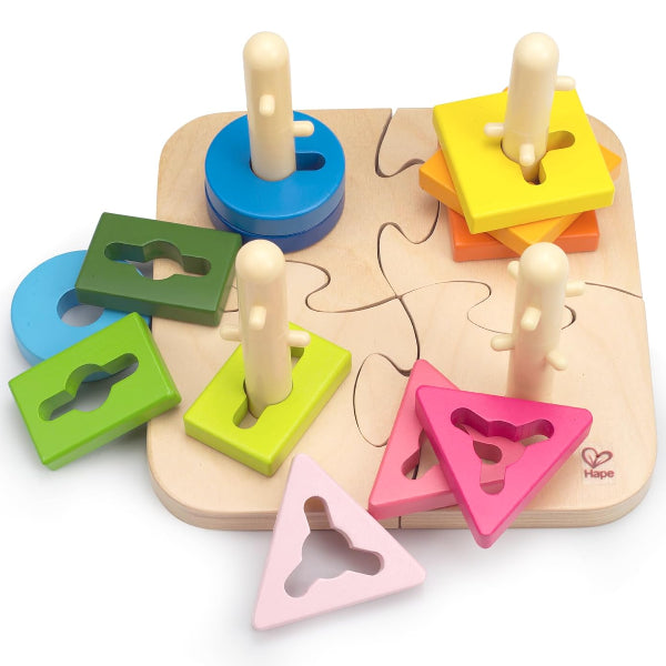 Hape Creative Peg Educational Wooden Shapes Puzzle Toy Game(BYFS252)
