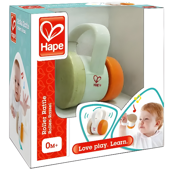 Hape Roller Rattle, Baby Sensory Rattle Toy, Age 0+ Months