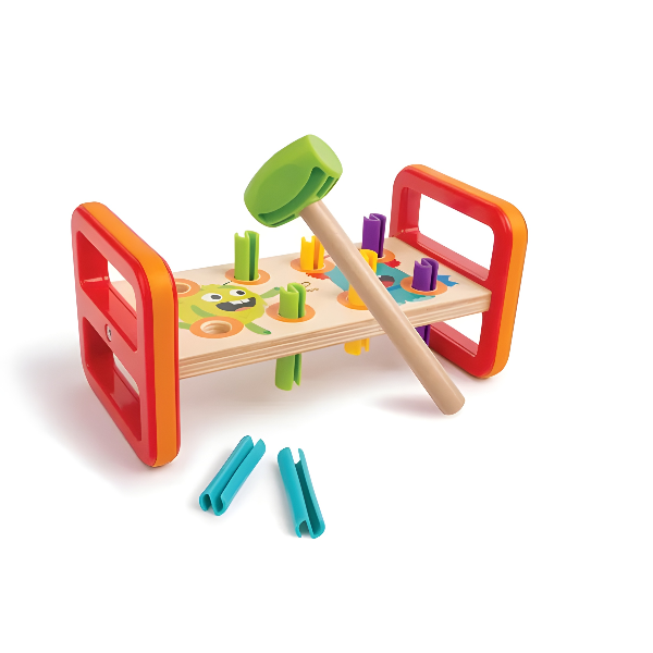 Hape Monster Match 'N' Smash Hammer Bench, Wooden Hammering Toy, 10–36 Months alternate