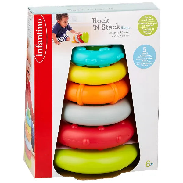 Infantino Rock'N Stack Rings Toy For Babies and Toddlers