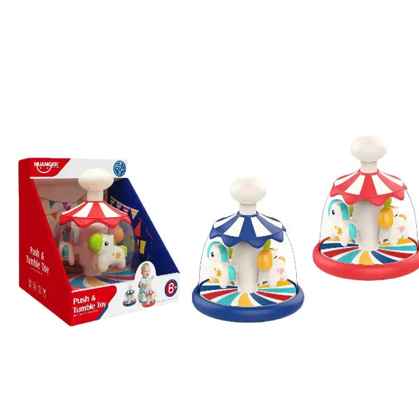Huanger Push & Tumble Rotating Horse Toy – Assorted Colors