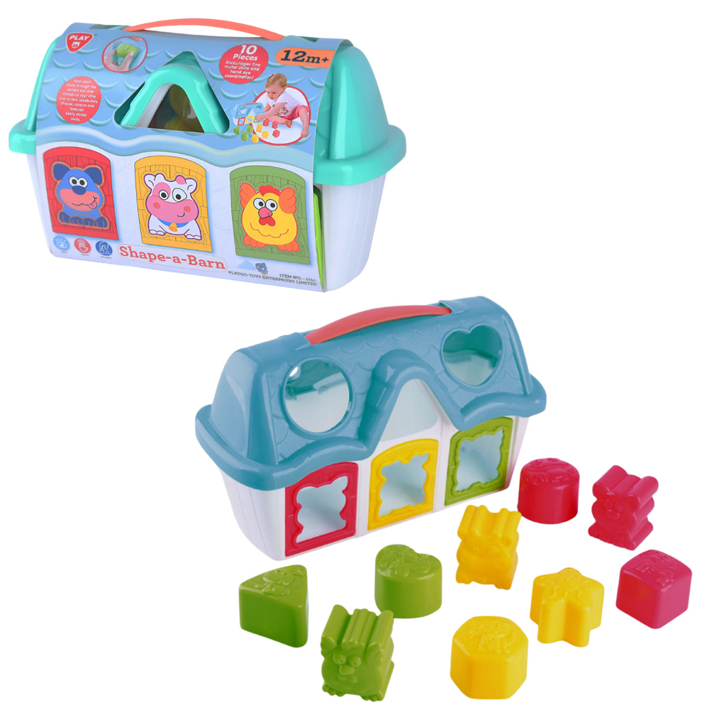 Playgo Shape-A-Barn Shape Sorter Toy 10Pcs