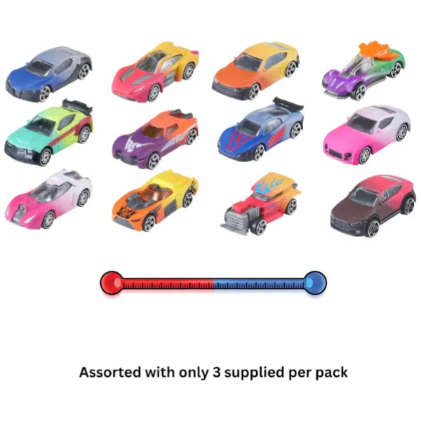 Teamsterz  Colour Changing  Racing Cars  Playset Pack Of 3 -Assorted