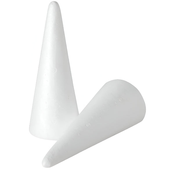 Cone Shaped Craft Foam Pack White 18 Cm Pack Of 2