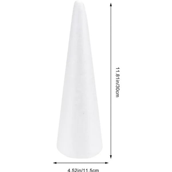 Foam Blank Cone Shapes For Modeling Craft Diy Works-30Cm