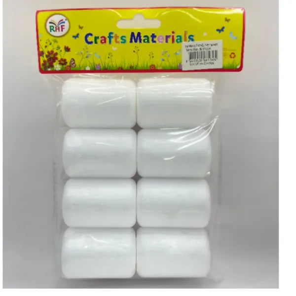 Craft Foam Cylinder Shape For Craft Works - Pack Of 8 Pieces