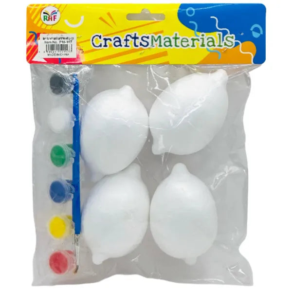 Craft Foam Ball Lemon Shape  With Painting Set For DIY Works (CBAM97)