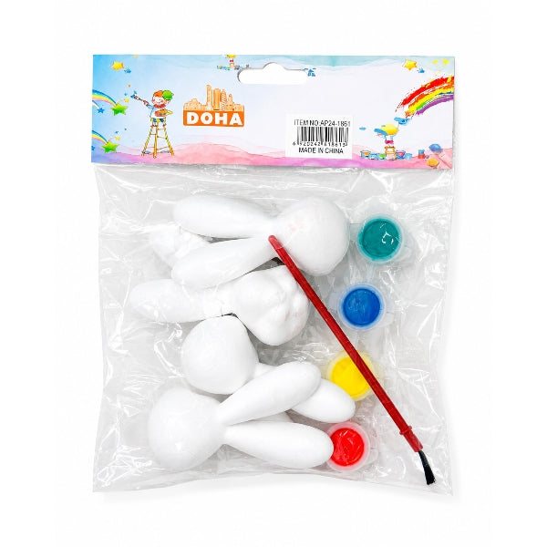Craft Foam Rabbit Head Paint Set – 4 Pieces
