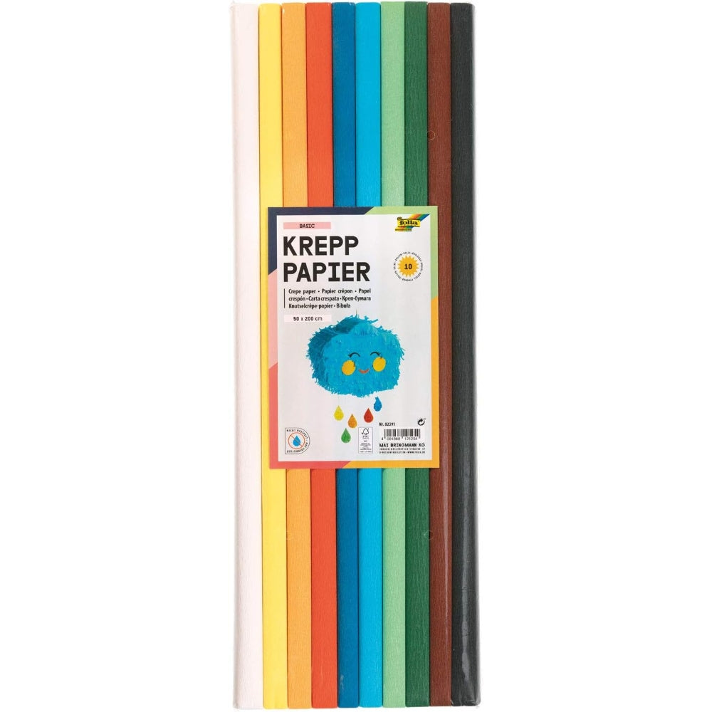 Folia Basic Crepe Paper Rolls-50 × 200 Cm