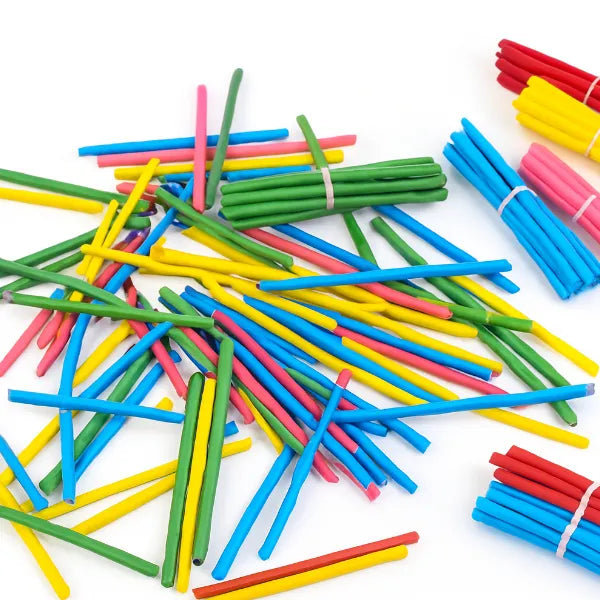 Multi-Colour Round Wooden Sticks for Art & Craft – 50 Pcs alternate
