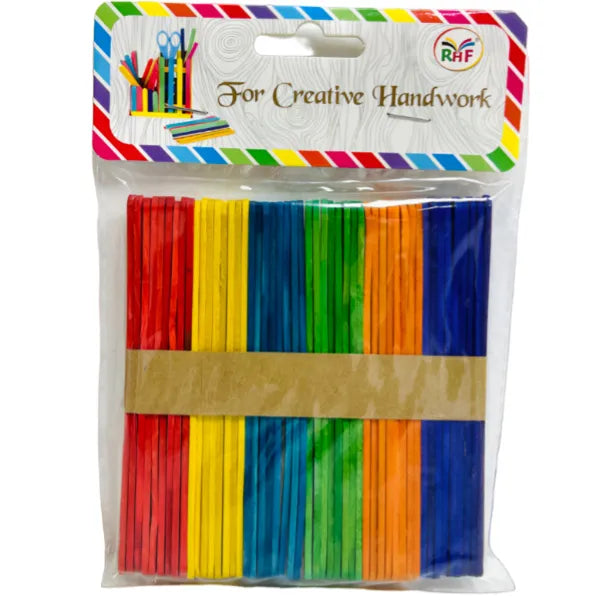 Multi Color Wooden  Icecream Sticks For Multi-Purpose Popsicle Sticks for Crafts-DIY Works