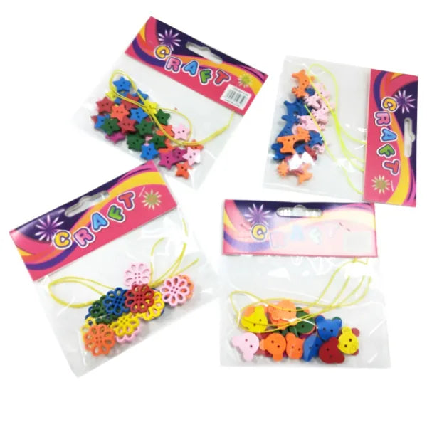 Wooden mixed colors Flower Shape Buttons for Crafts Accessories Decorative for Handwork (Sold Separately Subject To Availability)
