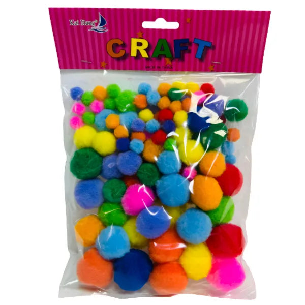 Assorted Size Colorful Pom Poms Craft Soft Balls for DIY Art & Craft