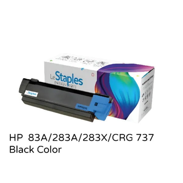 Le Staples Original Toner .Replacement For LaserJet  Cartridge HP  83A/283A/283X/CRG 737 Black Color