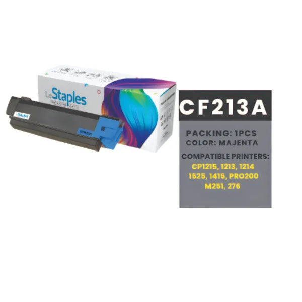 Le Staples Original Toner .Replacement For LaserJet  Cartridge  HP 131A/CF 213A-Magenta Colour