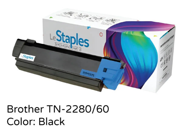 Le Staples Original Toner .Replacement For Brother TN-2280/60 Black Compatible Toner Cartridge