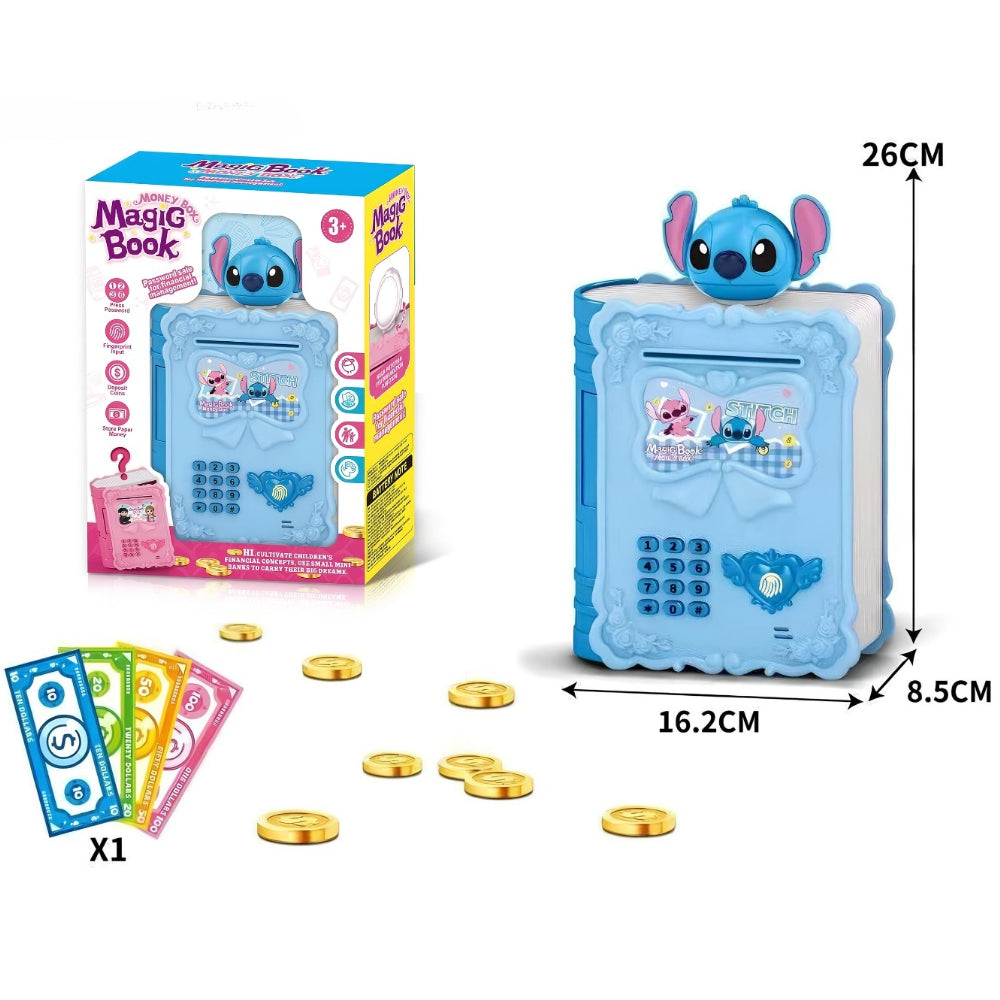 Stitch Magic Book Electronic Money Bank With Password & Fingerprint Unlock