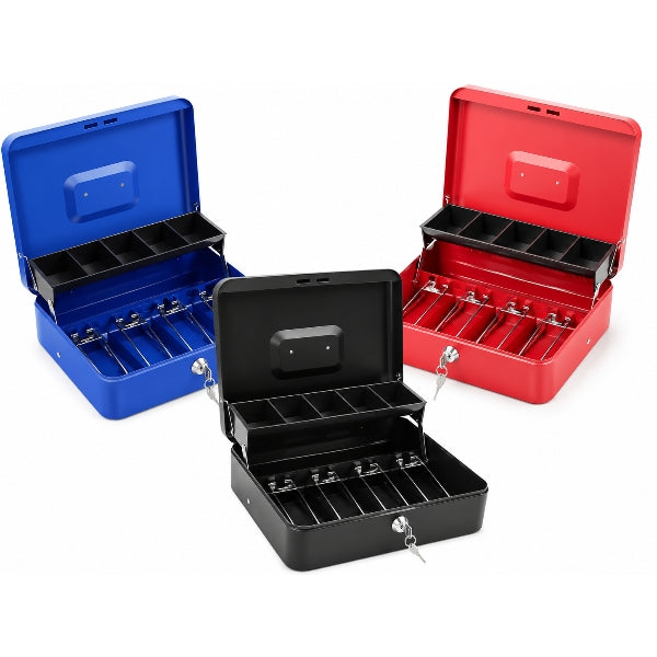Foska Metal Cash Box With Key – Assorted Colour (1 Pieces Only)