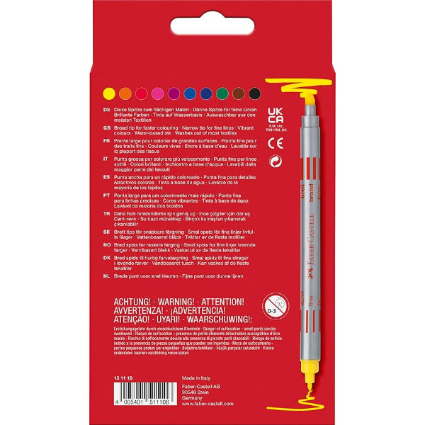 Faber-Castell Double-Ended Felt Tip Pens Pack Of 10 (151110) alternate