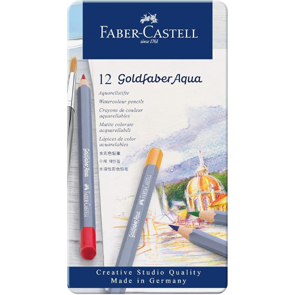 Faber-Castell Goldfaber Aqua Watercolor Pencils 12 Count Pre-Sharpened (114612)