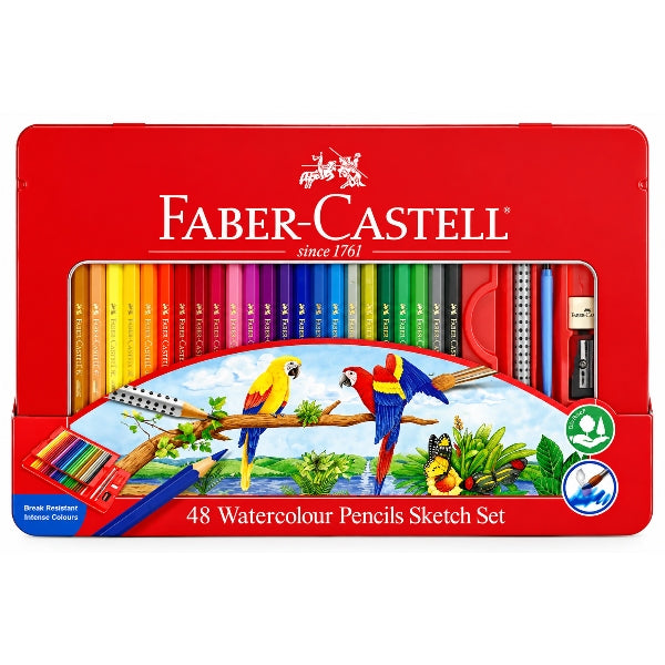 Faber-Castell Watercolour Pencil Sketch Set, 48 Colors