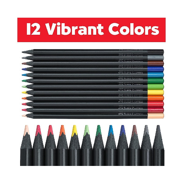 Faber-Castell Colour Pencils 12 Vibrant Colors CLFC27_128 Black Edition