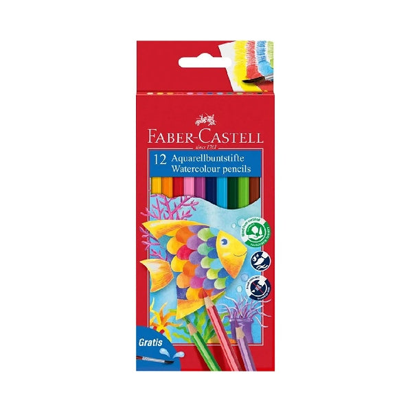 Faber Castell Fish Design Water Colour Pencils Cardboard Box 12Pcs - Assorted Colour