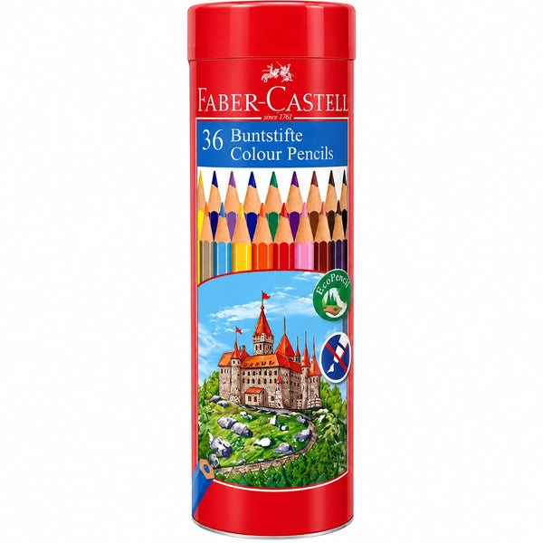 Faber Castell Classic Colour Pencils 36 Colour In A Round Metal Tin, Multicolor