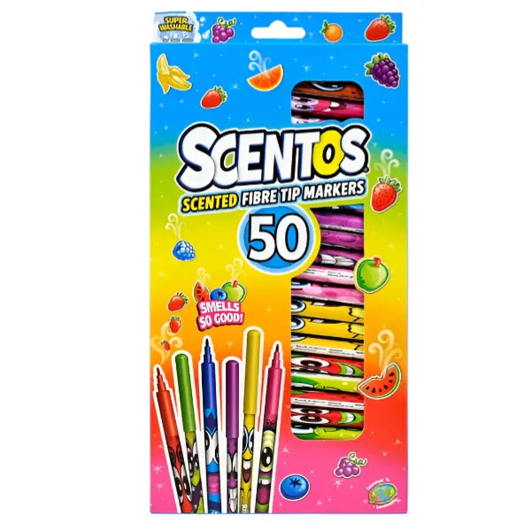 Scentos 50 Scented Fibre Tip Marker Pens For Colouring