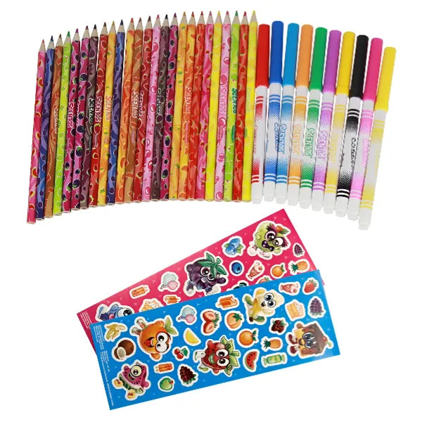 Scentos Scented Pencils & Markers For Colouring Including Stickers Pack of 35 alternate