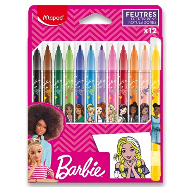 Maped X Barbie Creative Color Pens – 12 Brilliant Shades (Clho80)