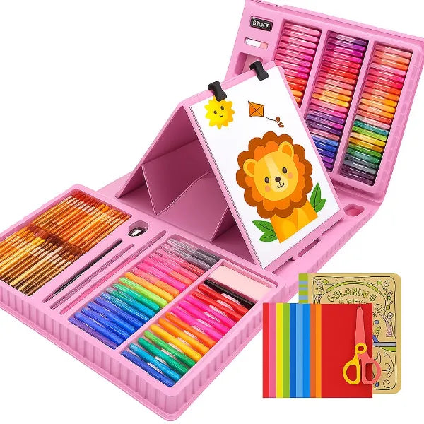 Deluxe Art Kit for Kids – Drawing & Painting Set with Case – 208-Piece - Pink