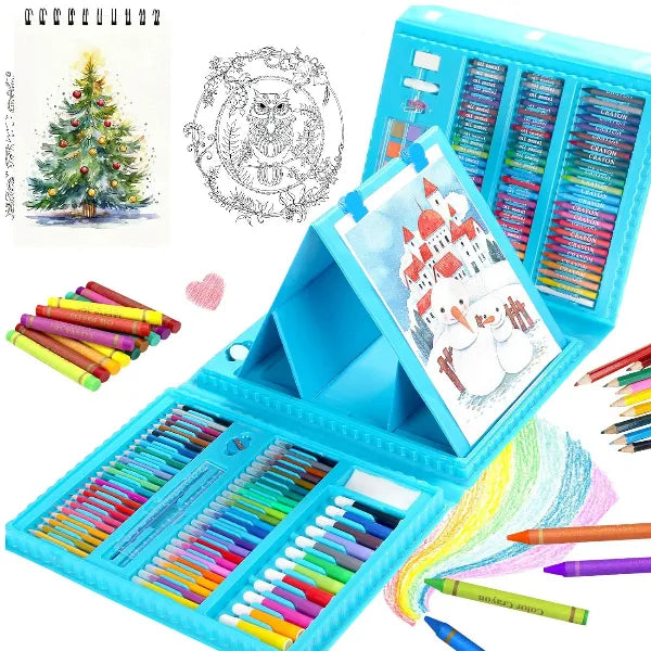 Deluxe Art Kit for Kids – Drawing & Painting Set with Case – 208-Piece - Blue