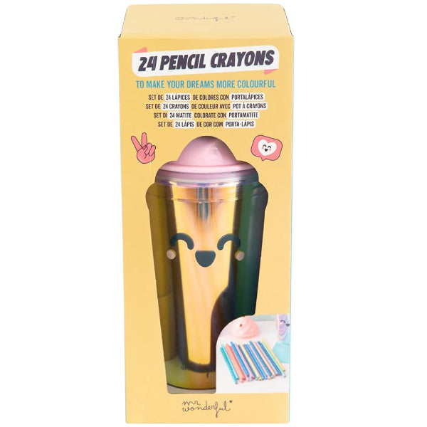 Mr. Wonderful 24-Color Crayon Set – Milkshake Edition