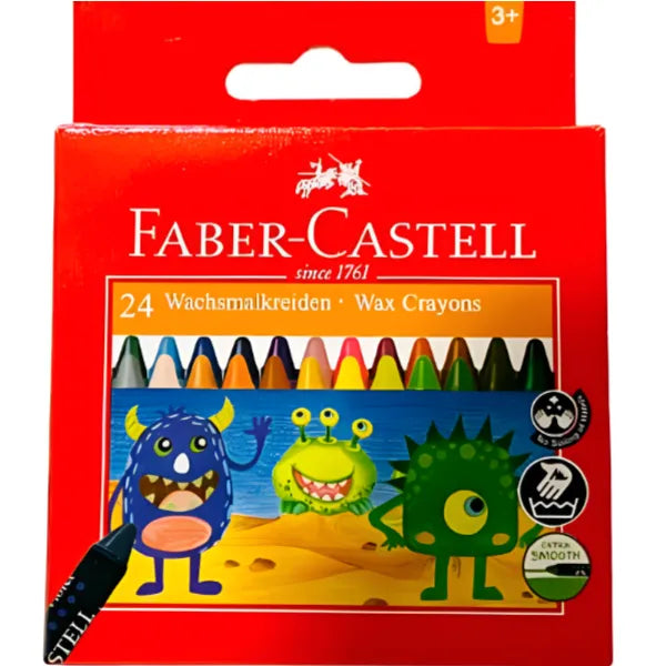 Faber Castell Wax Crayons 24 Pieces