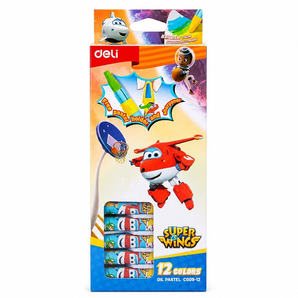 Deli 12-Color Oil Pastels Wax Crayons – Non-Toxic Drawing & Colouring Set For Kids Age 3+