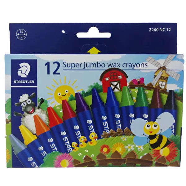 Staedtler Super Jumbo Wax Crayon Set Of 12 Colors
