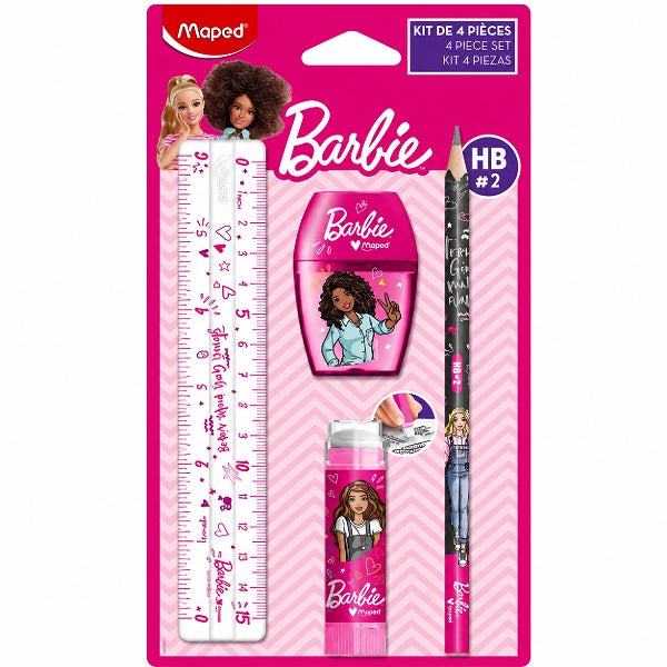Maped Barbie Stationery Set 4Pcs