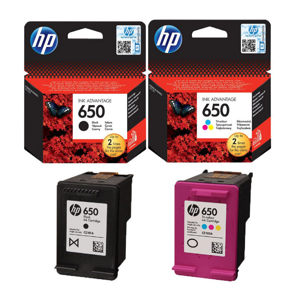 Hp 650 Black & Tri-Color Original Ink Cartridge Combo Pack